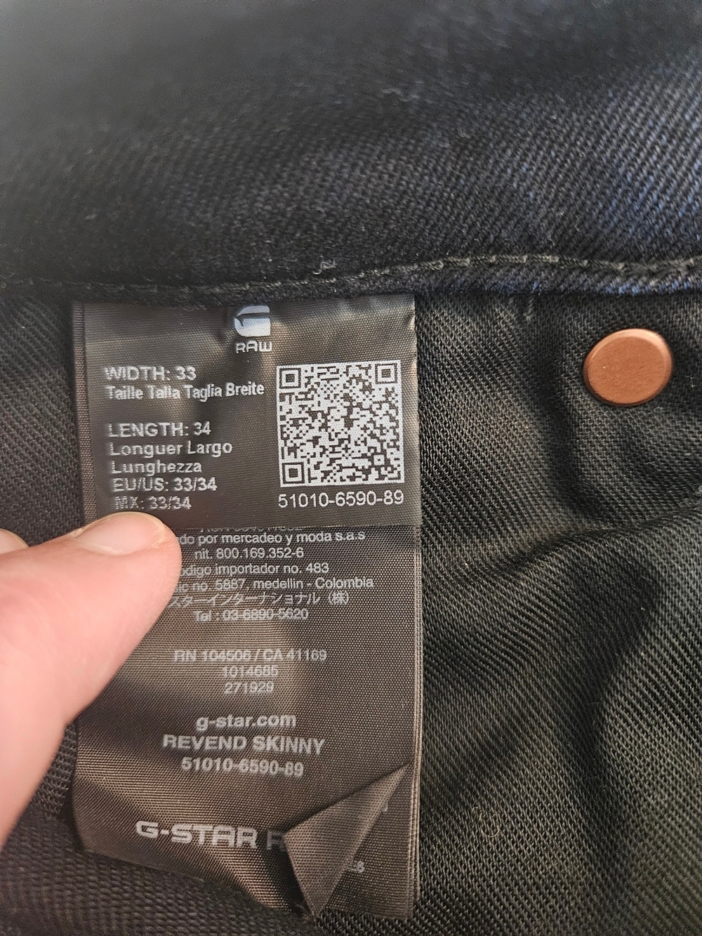 G-Star Raw Dark Blue Revend Skinny Jeans 33x34 - Picture 16 of 16